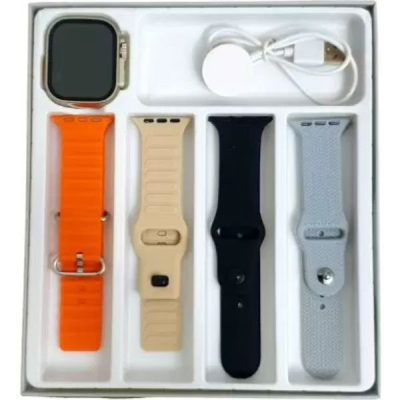 T20 Ultra 2 Bluetooth Smart Watch, Sports Monitoring with 4 Straps