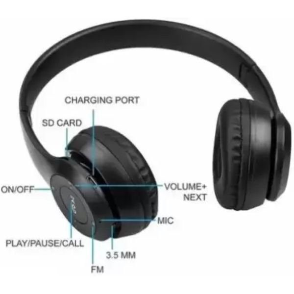 P47 Wireless Bluetooth Headphone With Noise Cancellation - Image 3