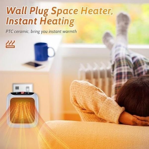Handy Heater Turbo 800 Wall Outlet Small Space Heater - Image 4