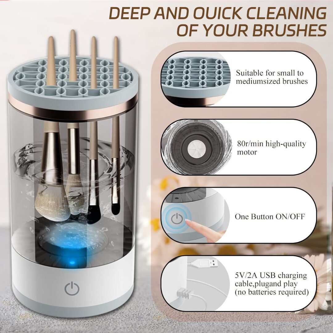 Electric makeup brush cleaner and dryer For Deep Cleaning - Image 3
