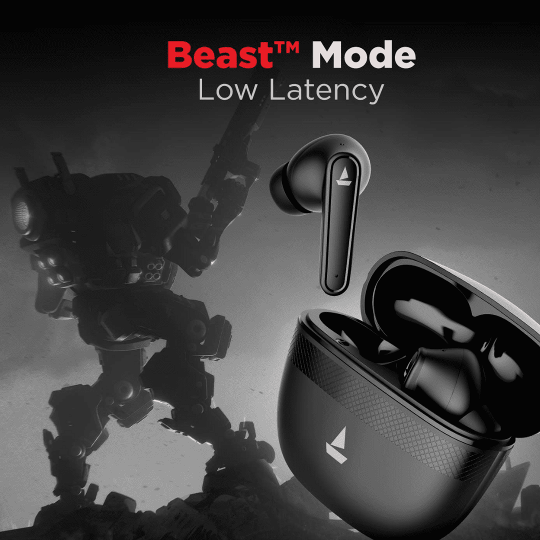 Ear Earbuds 24H Playtime, Immersive Audio, IPX4, IWP, Touch Controls, Lightweight Build(Space Black)