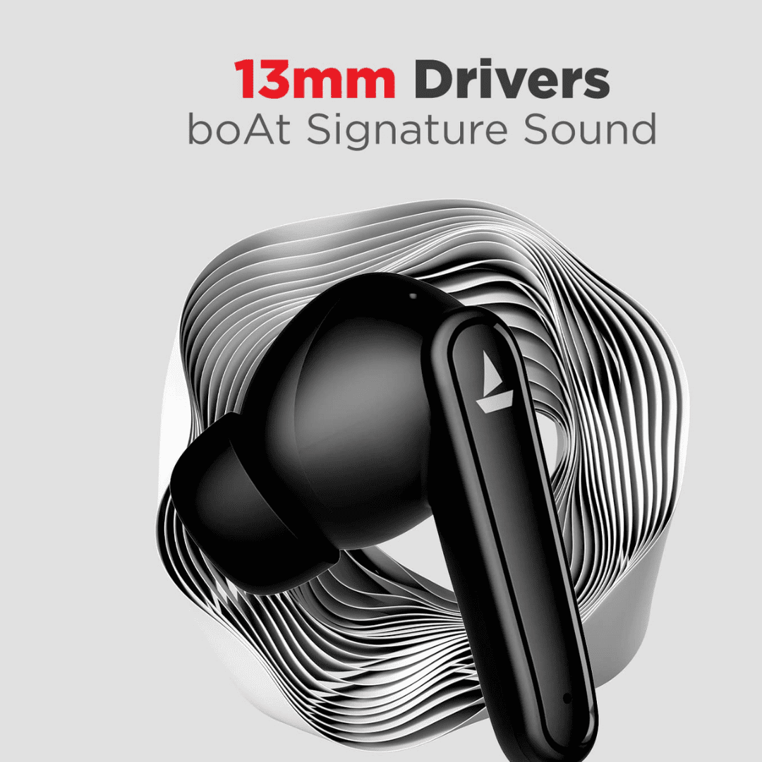 Ear Earbuds 24H Playtime, Immersive Audio, IPX4, IWP, Touch Controls, Lightweight Build(Space Black) - Image 4