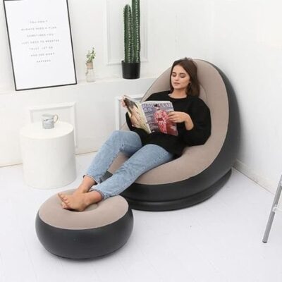 Portable Fast Inflatable Sofa Chair with Foot Stool