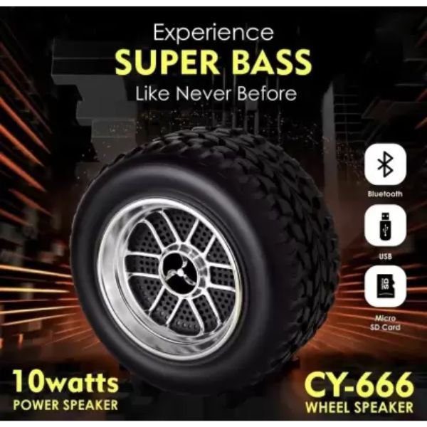 Cyomi Portable Tire Shape Bluetooth Speaker for CAR Lovers - Image 2