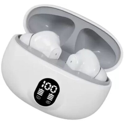 Bluetooth Earbuds with Noise Cancellation (White, True Wireless)