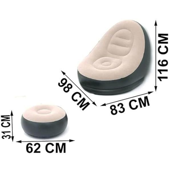 Portable Fast Inflatable Sofa Chair with Foot Stool - Image 2