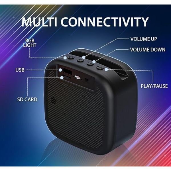 5 W Bluetooth Party Speaker (Black, Stereo Channel) - Image 2