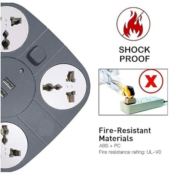 Multi Plug Extension Board with USB Port - Image 4