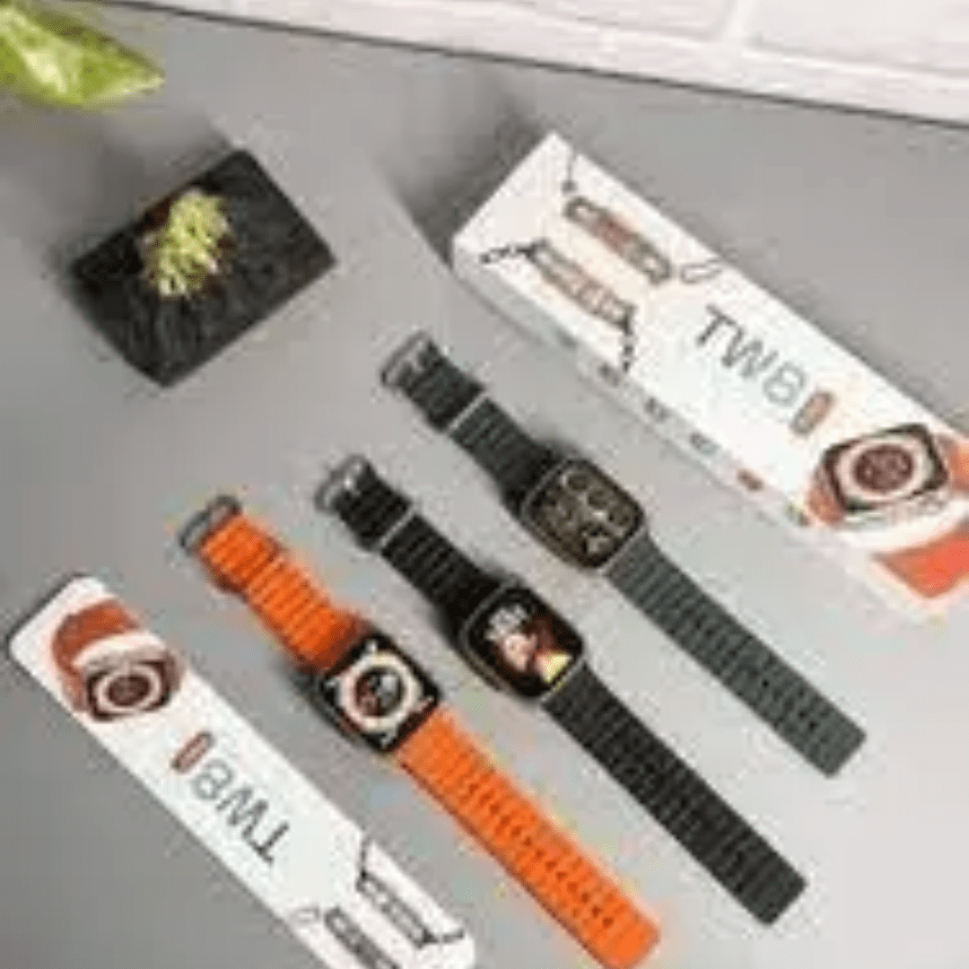 Ultra Smart Watch . 49mm Display ,Smartwatch (White Strap, XL)