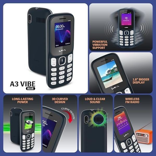 Lava A3 Vibe Dual Sim Keypad Mobile Phone | 1.8" Large Display - Image 4