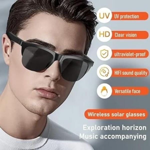 F06 Smart Glasses Wireless Bluetooth Square Sunglasses - Image 2