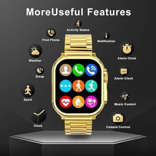 S9 Ultra Smart Watch Gold Edition with Sports Mode Golden - Image 3