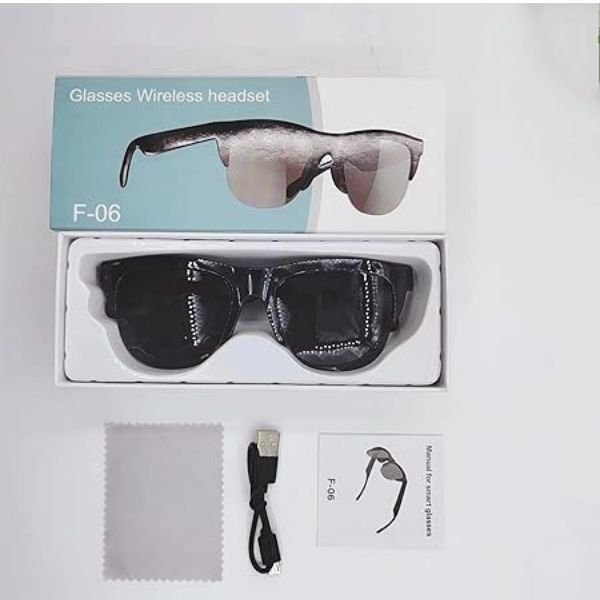 F06 Smart Glasses Wireless Bluetooth Square Sunglasses - Image 4