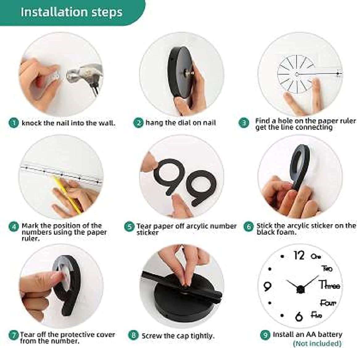 Modern 3D DIY Large Wall Clock - Image 3