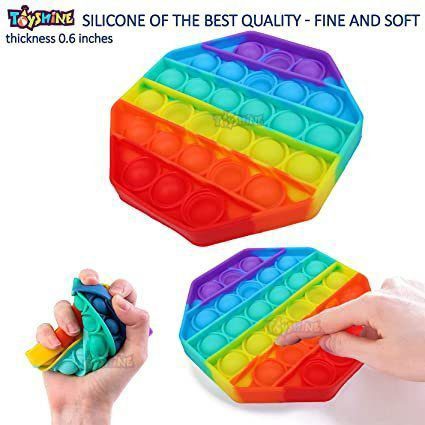 Rubber Play Toy Circle, Square, Heart and Octagon Pack of 4 - Image 2