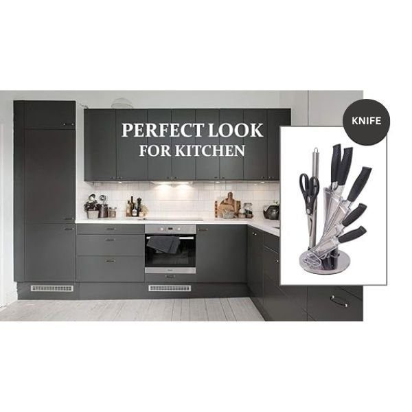 Knife Set for Kitchen with Rotating Holder Stand - Image 4