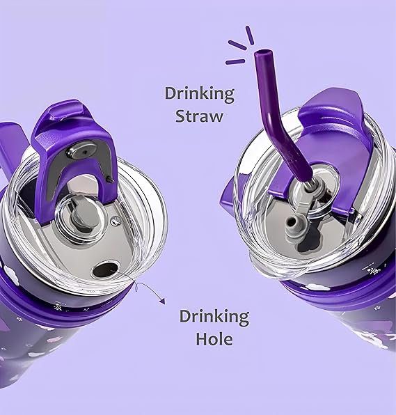 Stainless Steel Insulated Tumbler with Lid, Straw & Handle - Image 3