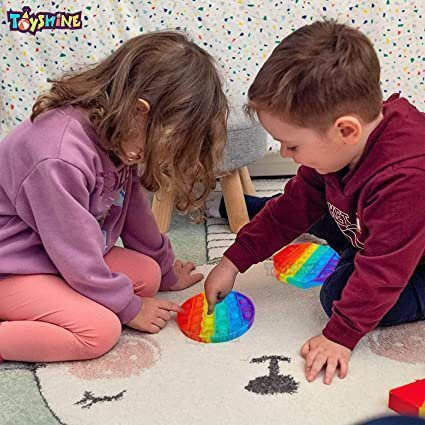 Rubber Play Toy Circle, Square, Heart and Octagon Pack of 4 - Image 4