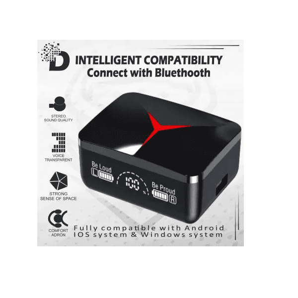 M90 PRO Truely Wireless Bluetooth Earbuds with 15 Hrs Playtime - Image 4