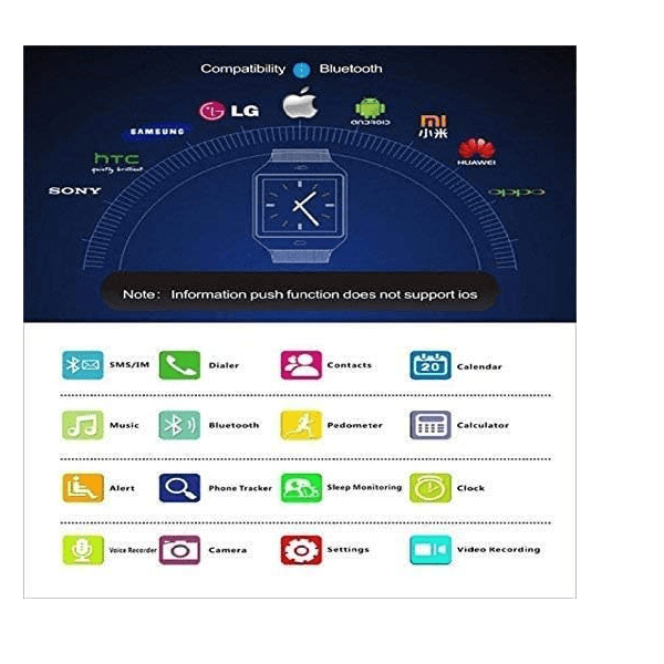 DZ09 Smart Watch with Camera TF/SIM Card Slot for Android - Image 4