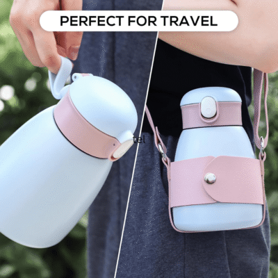 Insulated Thermal Bottle With Straw Lid ,Stainless Steel Water Flask for Travel ,BPA-free Thermal Bottle Water Bottle Jug (Blue)