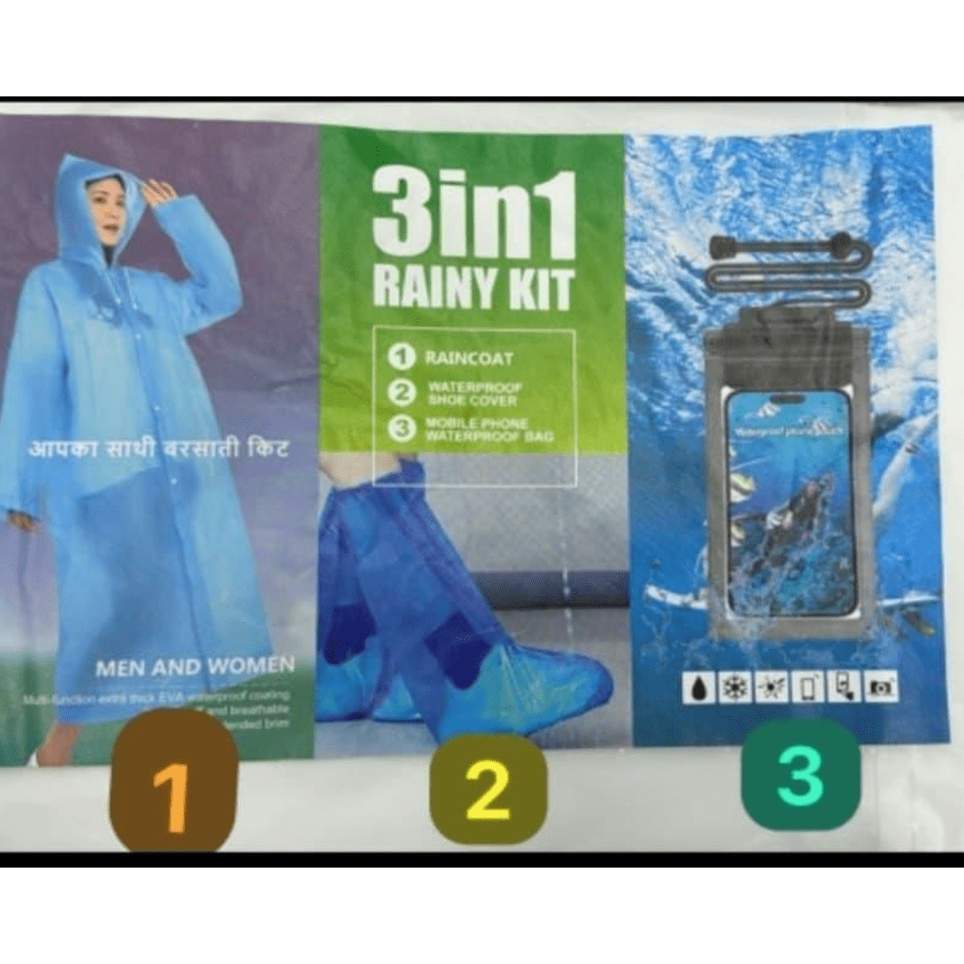 Unisex 3 in 1 Rain Coat (1 Rain Coat, 1 Mobile Cover & 1 Rain Shoe) - Image 4