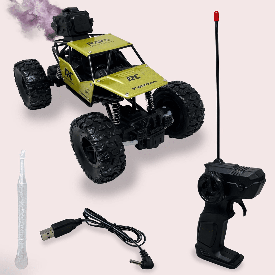 Remote-Control Car High Speed Off-Road Rock Crawler Monster Truck with Mist Smoke Spray Function