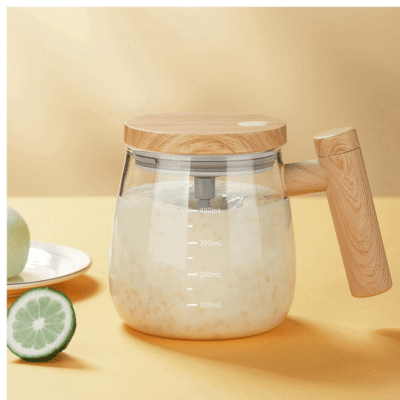 Glass Mixing cup. Rotating Home Office Travel Stirring Suitable for Coffee/Milk/Protein Powder.