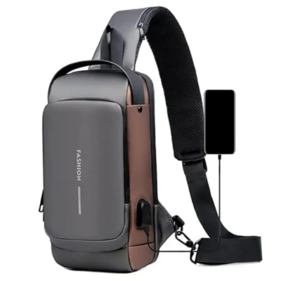 Waterproof Slim Unisex Crossbody Sling Bag with Hard Shell