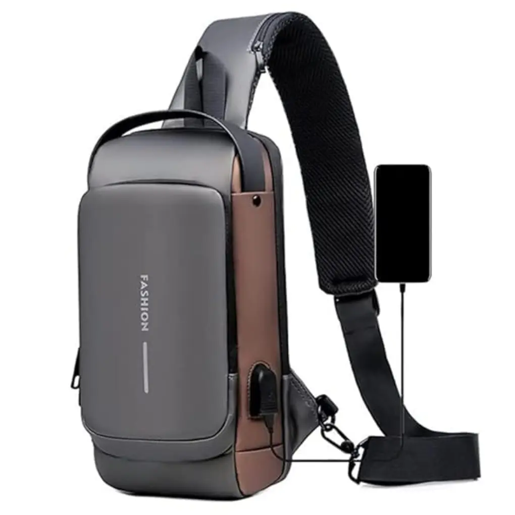 Waterproof Slim Unisex Crossbody Sling Bag with Hard Shell