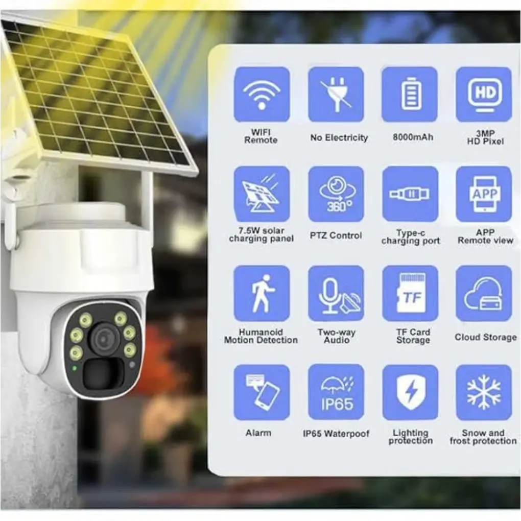 New Solar CCTV Camera | 2MP+2MP |10x Dual Lens Zoom - Image 3