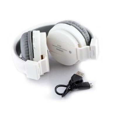 SH-12 Bluetooth headphone with SD Card Slot (White)