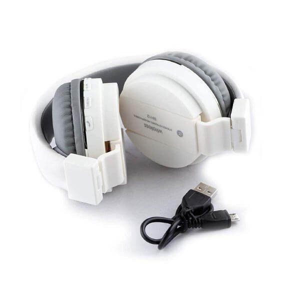 SH-12 Bluetooth headphone with SD Card Slot (White)