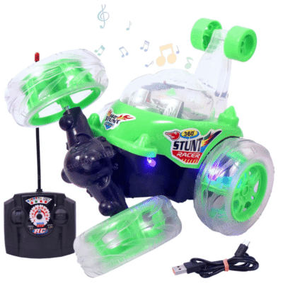 Remote Control Stunt Car | Stunt Vehicle 360° Rotating Rolling Radio Control Electric Race Car with Lights and Music