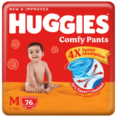 Huggies Comfy Baby Pant Diapers – M (76 Pieces)